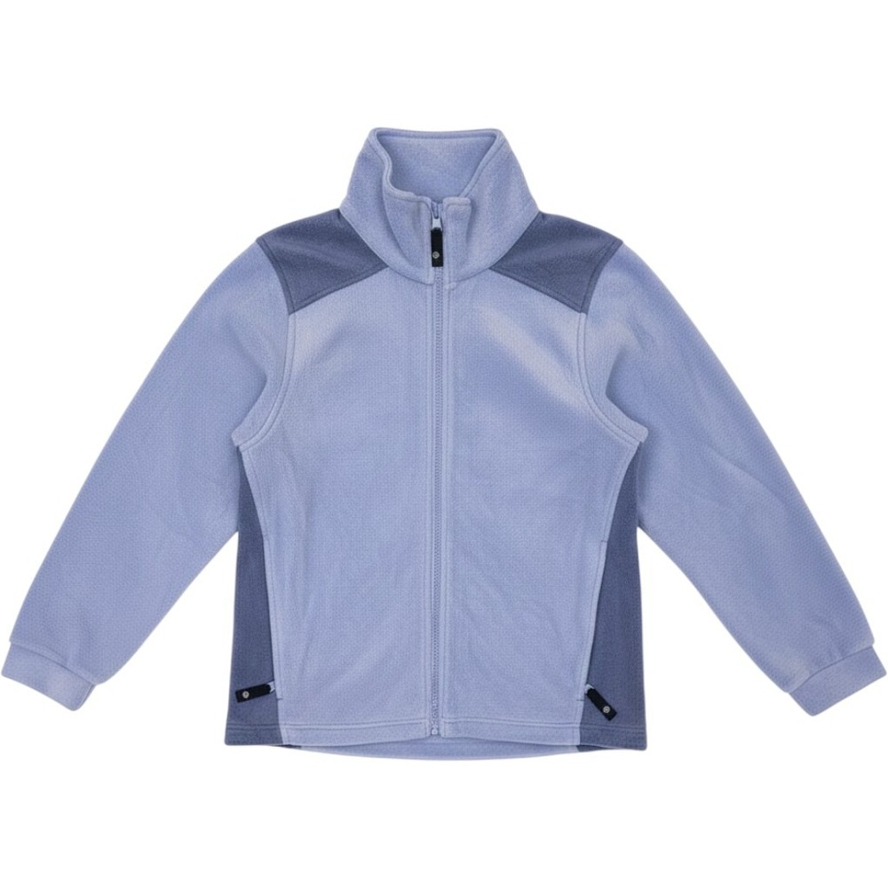 Columbia Womens Fleece Jacket Light Blue Navy Colorblock Full Zip Small